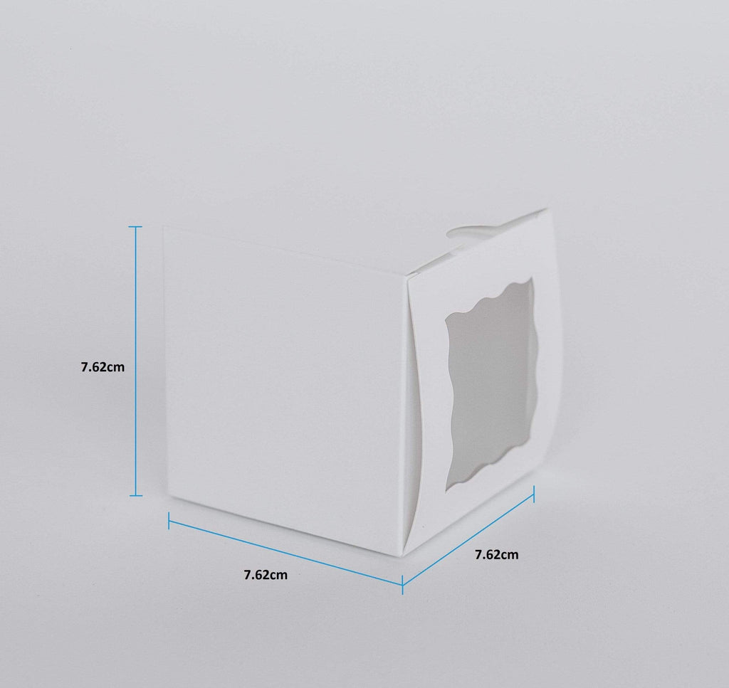 1 Mini Cupcake Boxes with Clear Window - Gloss White