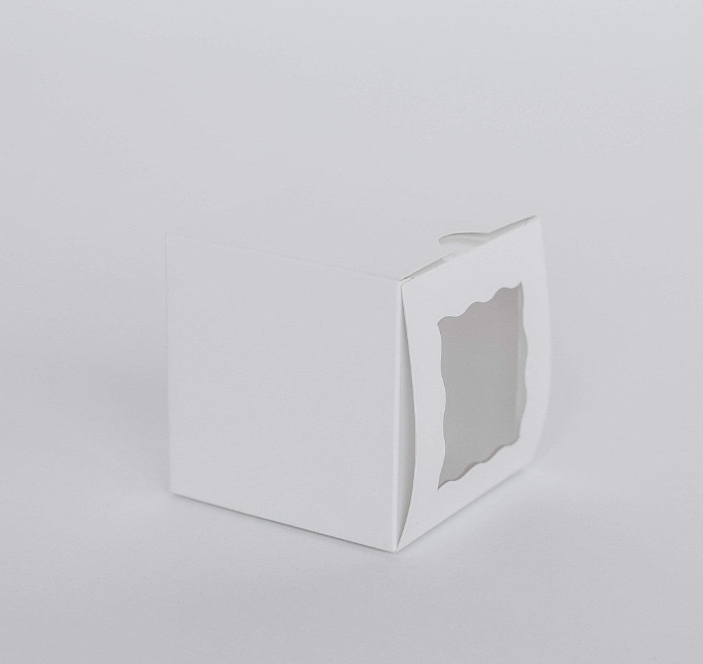 1 Mini Cupcake Boxes with Clear Window - Gloss White