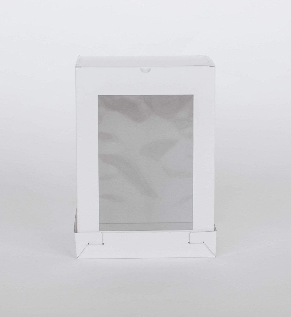 BOXXD™ CakeBoxes 10” x 10” x 14” Tall Height Cake Box with Front Clear Window - Gloss White