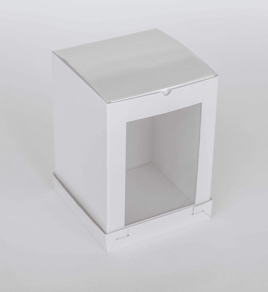 BOXXD™ CakeBoxes 10” x 10” x 14” Tall Height Cake Box with Front Clear Window - Gloss White