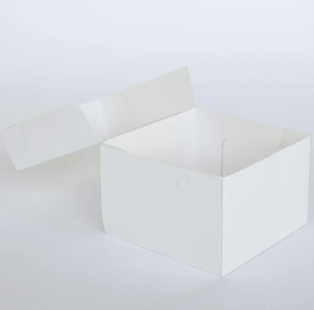 BOXXD™ CakeBoxes 10” x 10” x 8” Standard Height Cake Dessert Box with Top Cover - Gloss White