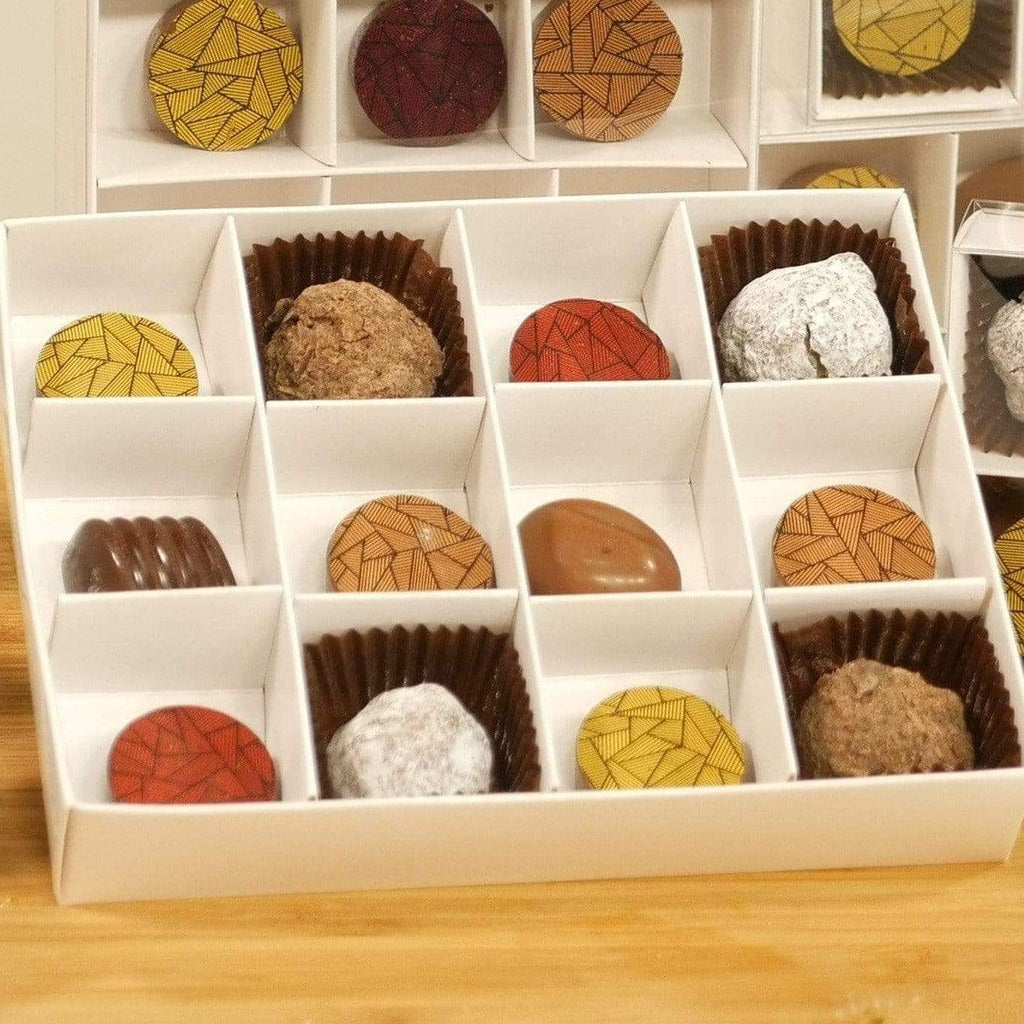 BOXXD™ ChocolateBox 12 Chocolate Box with Clear Slide Cover - Gloss White
