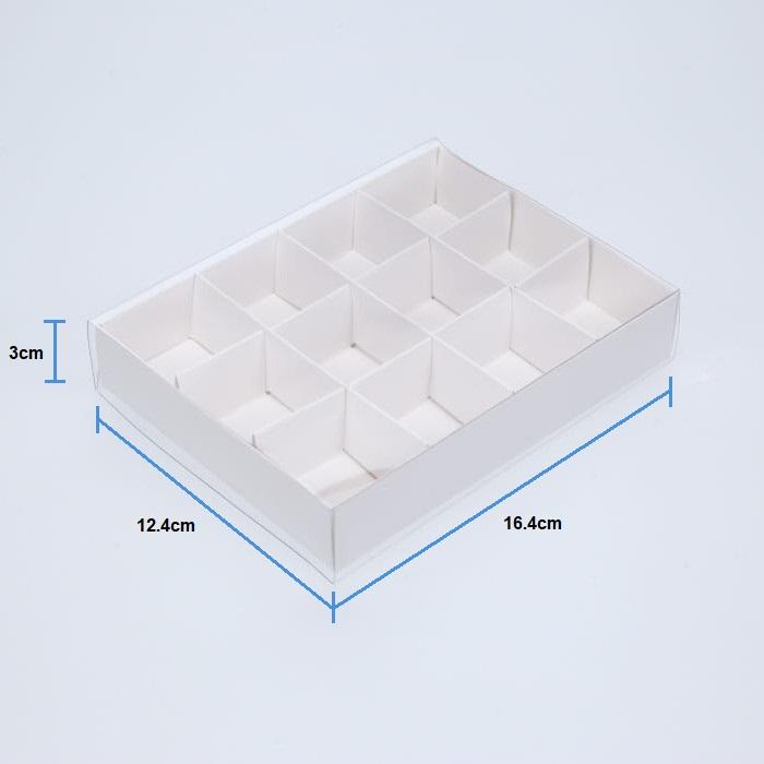BOXXD™ ChocolateBox 12 Chocolate Box with Clear Slide Cover - Gloss White