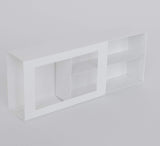 12 Macaron Dessert Box with Slide Cover & Clear Window - Gloss White