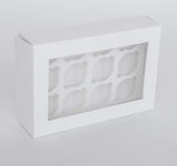 BOXXD™ CupcakeBoxes 12 Regular Cupcake Boxes with Clear Window - Gloss White