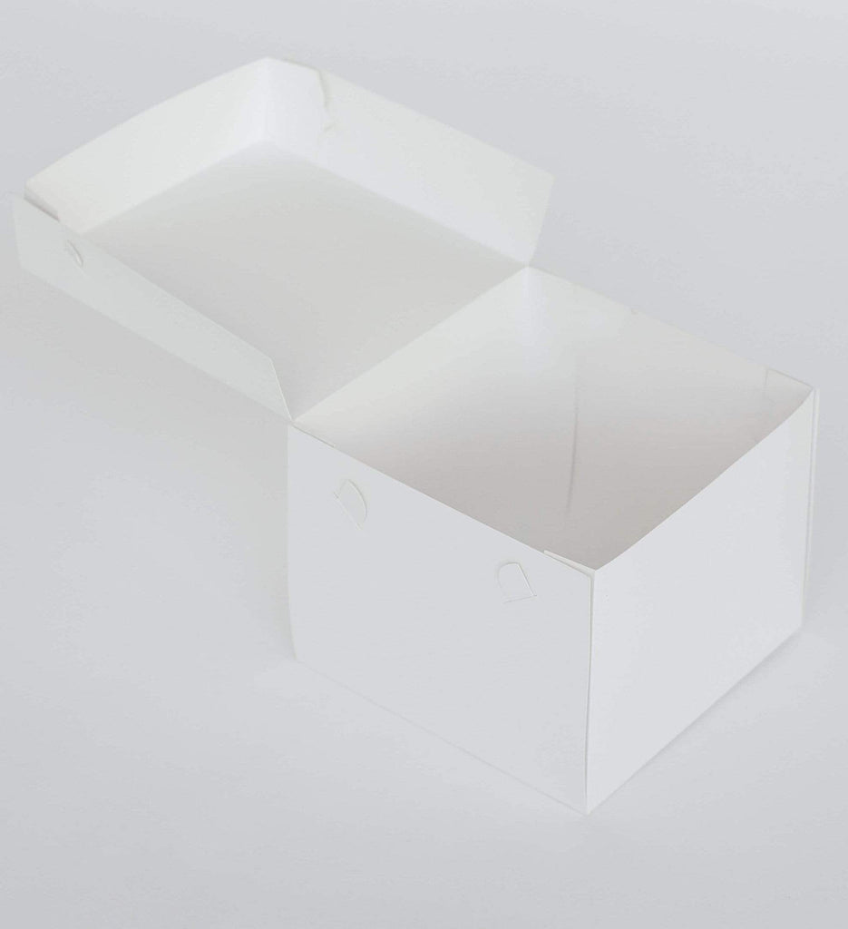 BOXXD™ CakeBoxes 12” x 12” x 8” Standard Height Cake Dessert Box with Top Cover - Gloss White