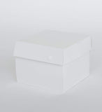 12” x 12” x 8” Standard Height Cake Dessert Box with Top Cover - Gloss White