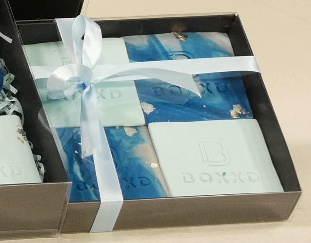 BOXXD™ CookieBoxes 15.5 x 15.5 x 3cm Small Cookie Dessert Box with Clear Slide Cover - Black Designer Range