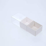 2 Chocolate Box with Clear Slide Cover - Gloss White