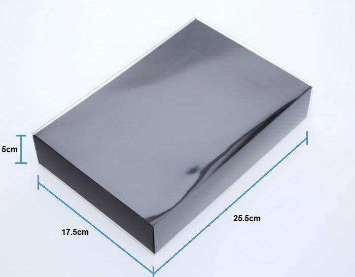 BOXXD™ CookieBoxes 25.5 x 17.5 x 5cm Large Cookie Dessert Box with Clear Slide Cover - Black Designer Range