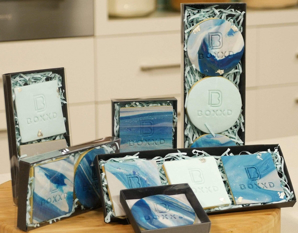 BOXXD™ CookieBoxes 27 x 9 x 2cm Triple Cookie Dessert Box with Clear Slide Cover - Black Designer Range