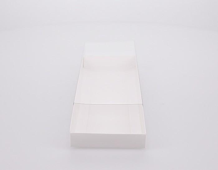 BOXXD™ CookieBoxes 27 x 9 x 2cm Triple Cookie Dessert Box with Clear Slide Cover - Gloss White