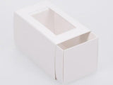 3 Macaron Dessert Box with Slide Cover & Clear Window - Gloss White