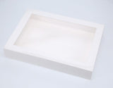 32 x 23 x 5cm X-Large Cookie Dessert Box with Slide Cover & Clear Window - Gloss White