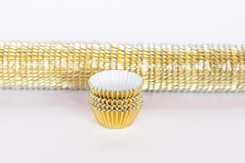 BOXXD™ PattyPans #390 (Mini Cupcake) 1000 Qty, Gold Foil Patty Pans - Baking Cups