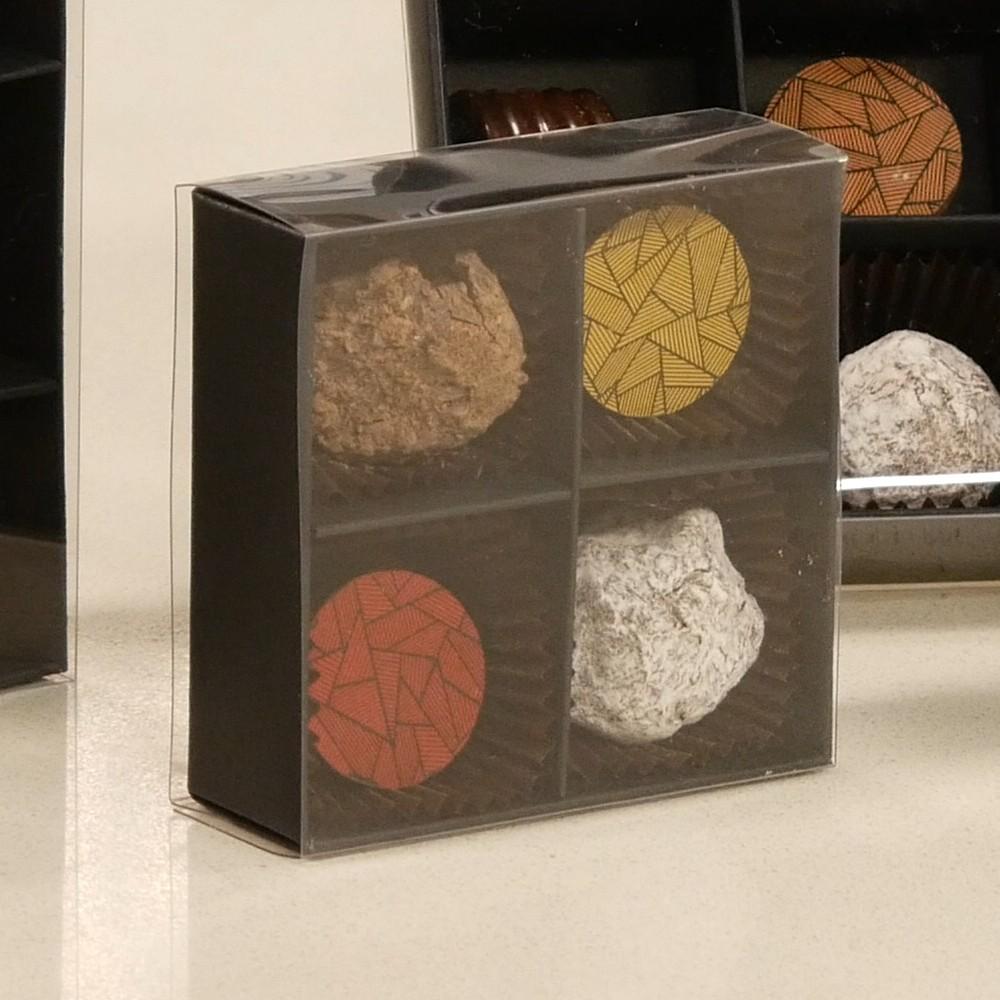 BOXXD™ ChocolateBox 4 Chocolate Box with Clear Slide Cover - Black