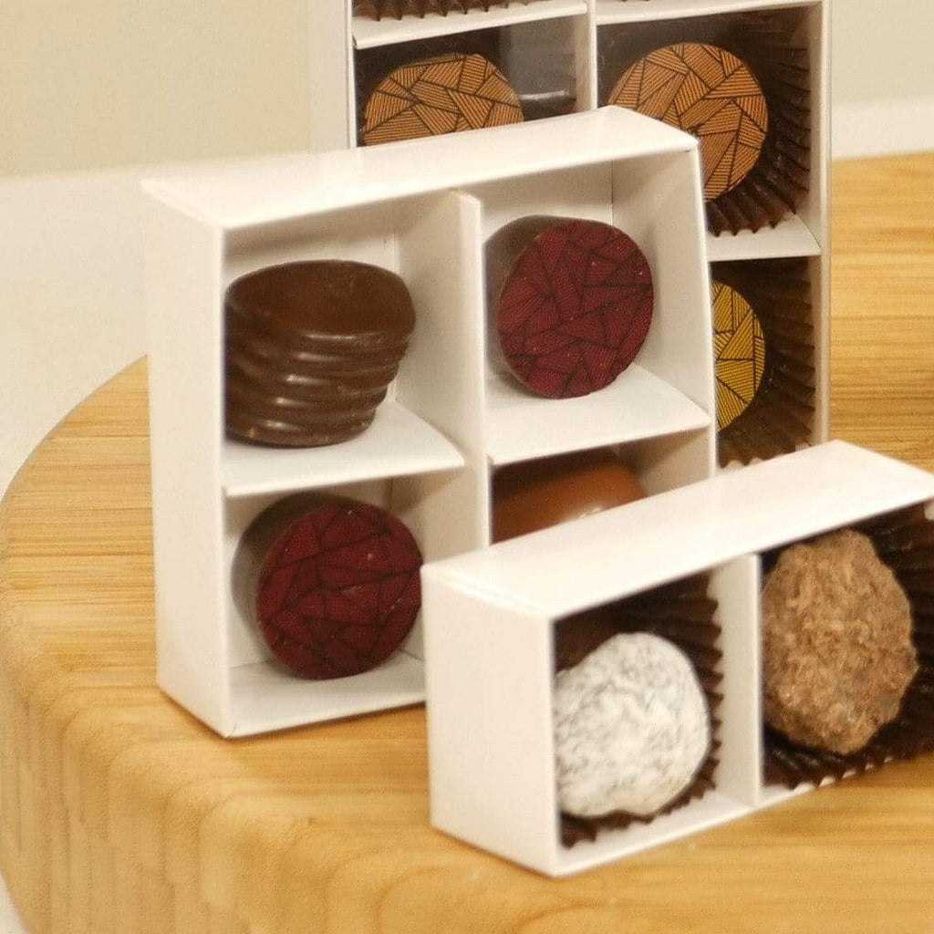 BOXXD™ ChocolateBox 4 Chocolate Box with Clear Slide Cover - Gloss White