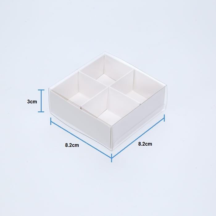 BOXXD™ ChocolateBox 4 Chocolate Box with Clear Slide Cover - Gloss White