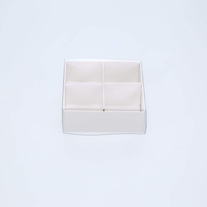 BOXXD™ ChocolateBox 4 Chocolate Box with Clear Slide Cover - Gloss White