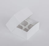 BOXXD™ CupcakeBoxes 4 Regular Cupcake Boxes with Clear Window - Gloss White