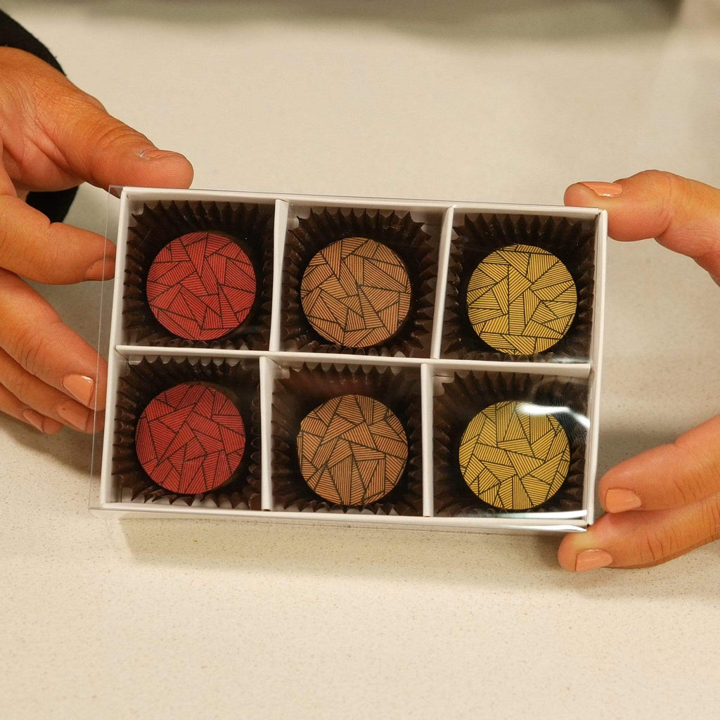 BOXXD™ ChocolateBox 6 Chocolate Box with Clear Slide Cover - Gloss White