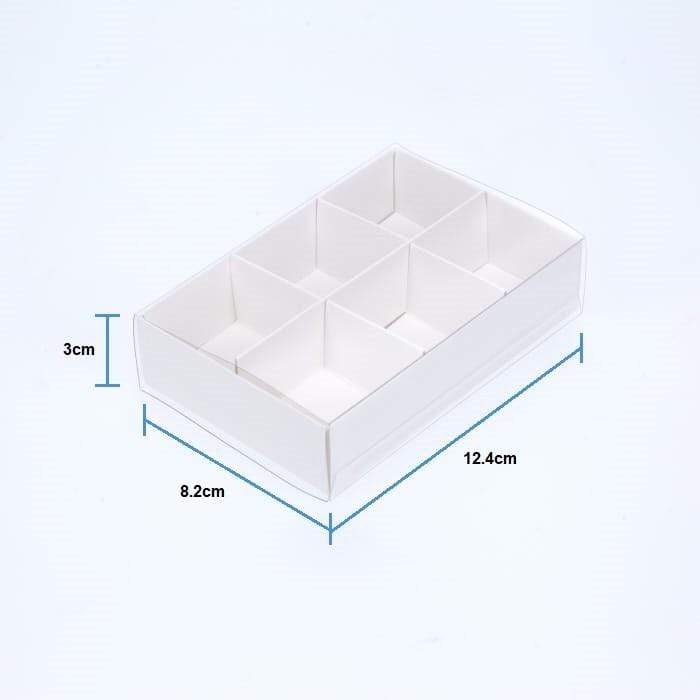 BOXXD™ ChocolateBox 6 Chocolate Box with Clear Slide Cover - Gloss White