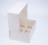 6 Regular Tall Cupcake Boxes with Clear Window - Gloss White