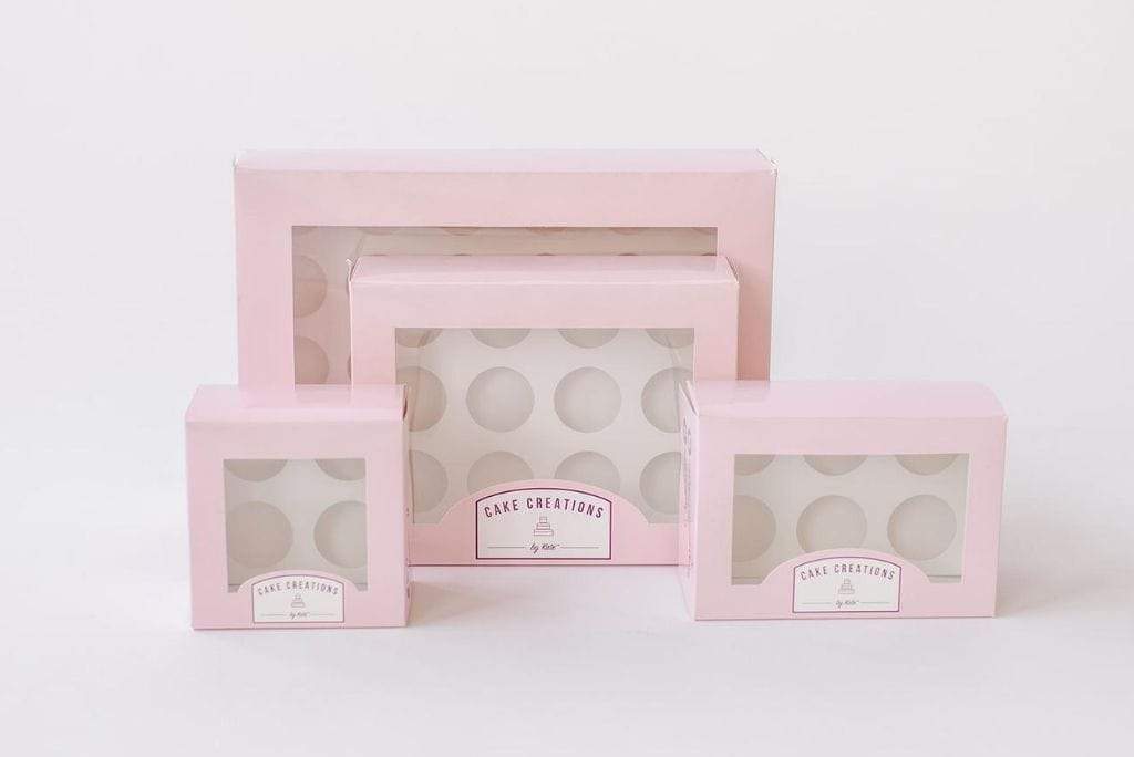 BOXXD™ CustomCupcakeBoxes Custom Branded 1 Mini Cupcake Dessert Box with Insert