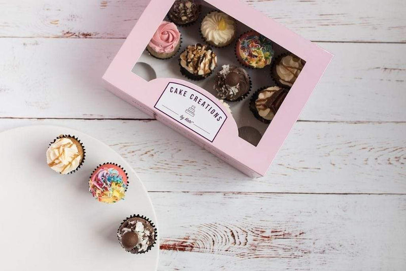 Custom Branded 12 Regular Cupcake Dessert Box with Insert