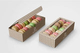 Custom Branded 24 Macaron Dessert Box with Slide Cover & Clear Window