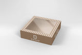 Custom Printed 18 x 18 x 5cm Medium Cookie Biscuit Box with Slide Cover & Clear Window