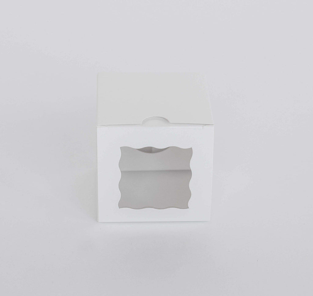 1 Mini Cupcake Boxes with Clear Window - Gloss White
