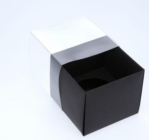 BOXXD™ CupcakeBoxes 1 Regular Cupcake Boxes with Clear Slide Cover - Black Designer Range