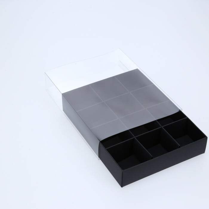 BOXXD™ ChocolateBox 12 Chocolate Box with Clear Slide Cover - Black Designer Range