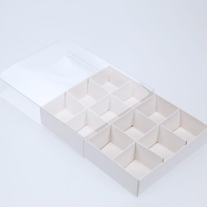 BOXXD™ ChocolateBox 12 Chocolate Box with Clear Slide Cover - Gloss White
