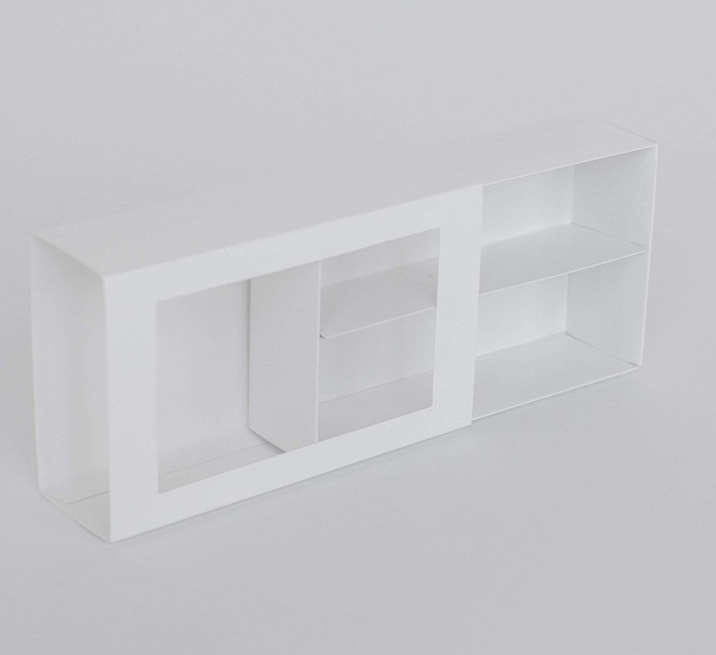 BOXXD™ MacaronBoxes 12 Macaron Dessert Box with Slide Cover & Clear Window - Gloss White
