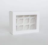 BOXXD™ CupcakeBoxes 12 Mini Cupcake Boxes with Clear Window - Gloss White