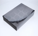 BOXXD™ CupcakeBoxes 12 Regular Cupcake Boxes with Clear Slide Cover - Black Designer Range