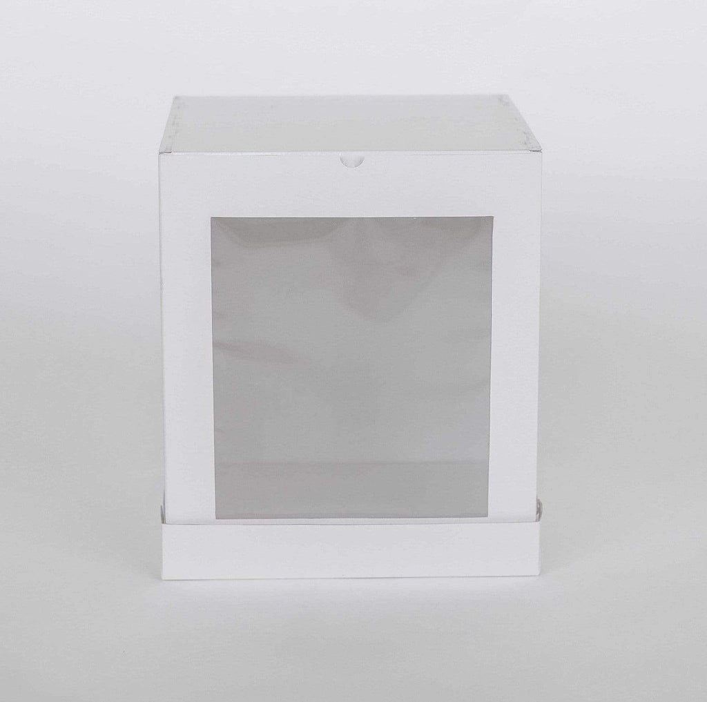 BOXXD™ CakeBoxes 12” x 12” x 14” Tall Height Cake Box with Front Clear Window - Gloss White