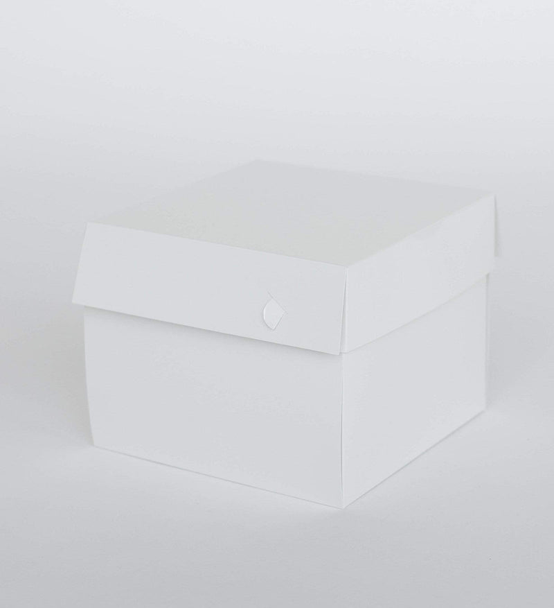 BOXXD™ CakeBoxes 12” x 12” x 8” Standard Height Cake Dessert Box with Top Cover - Gloss White
