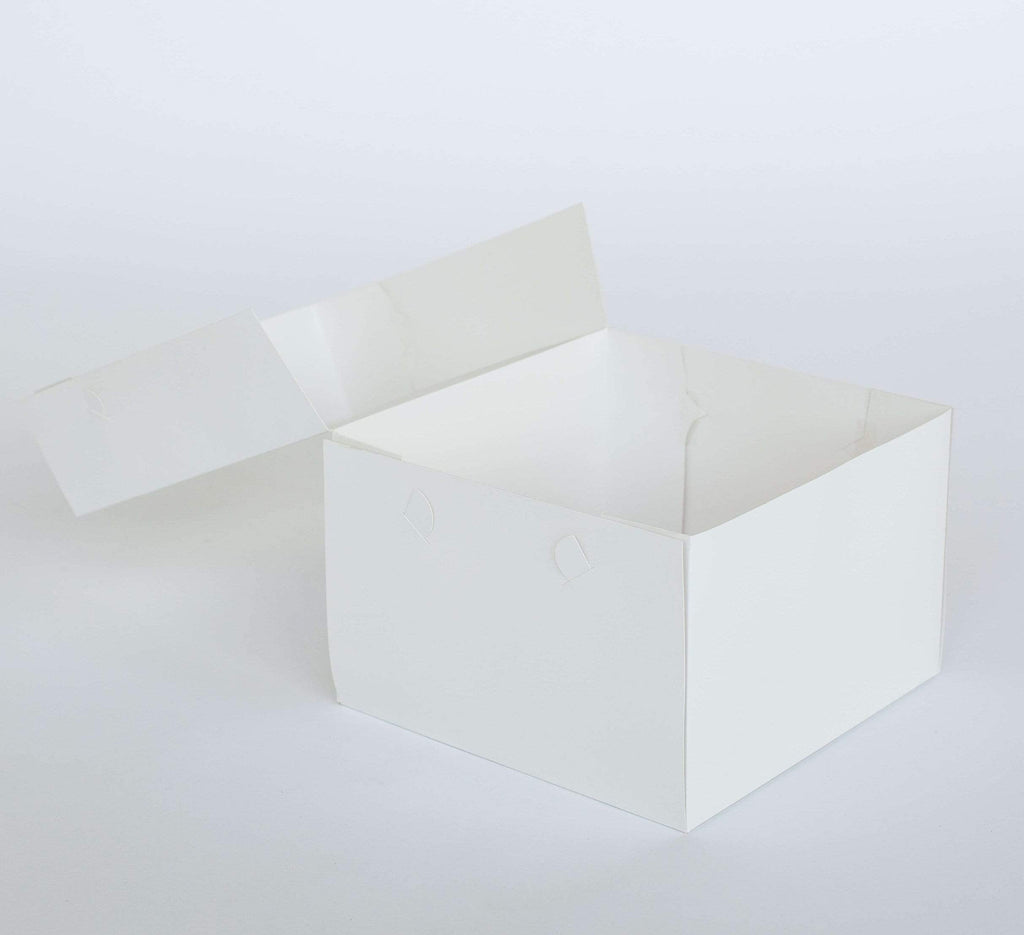 BOXXD™ CakeBoxes 12” x 12” x 8” Standard Height Cake Dessert Box with Top Cover - Gloss White