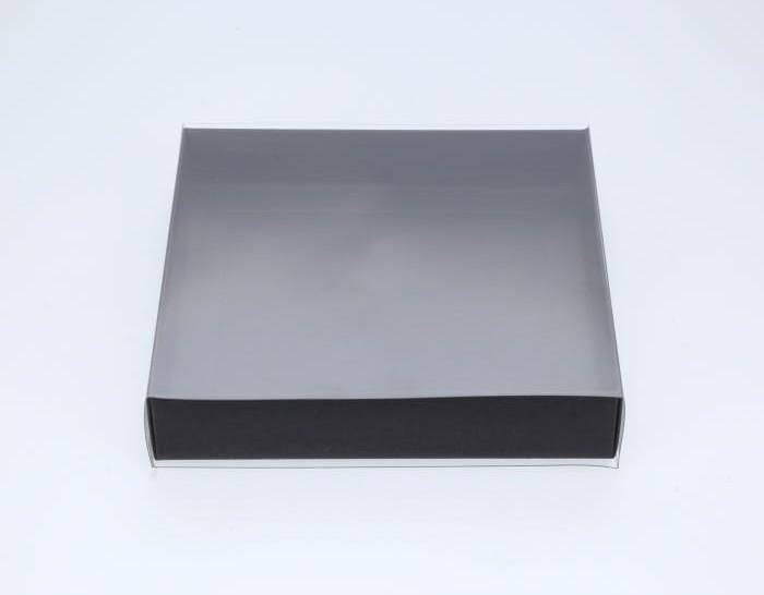 BOXXD™ CookieBoxes 15.5 x 15.5 x 3cm Small Cookie Dessert Box with Clear Slide Cover - Black Designer Range