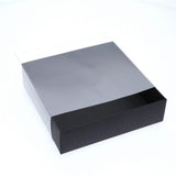 18 x 18 x 5cm Medium Cookie Dessert Box with Clear Slide Cover - Black Designer Range