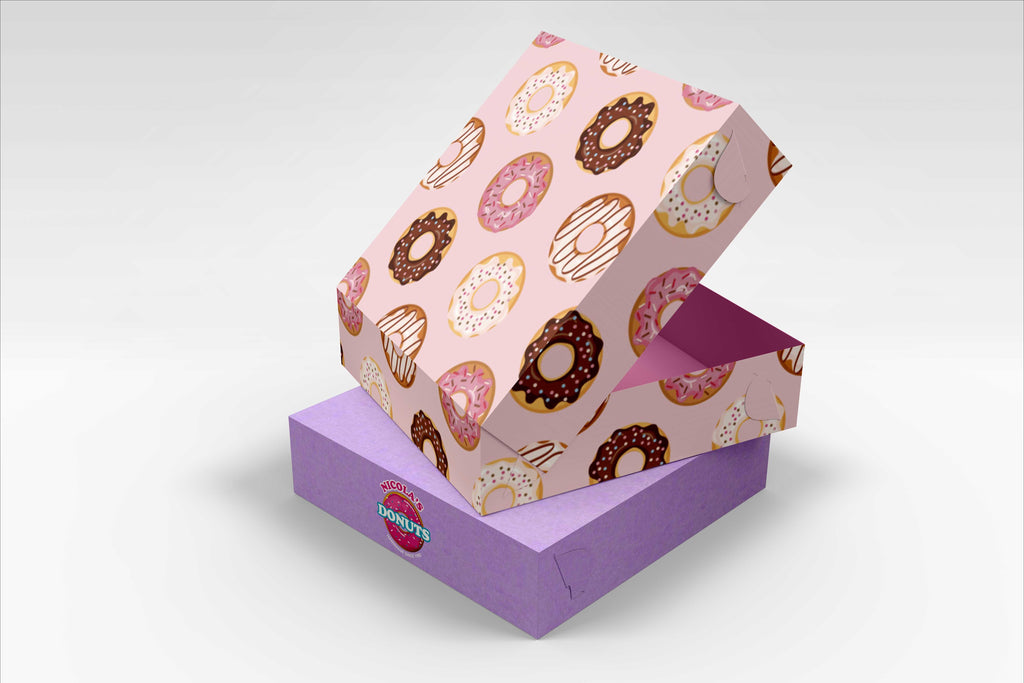 BOXXD™ CustomDonutsBoxes 21 x 21 x 8.5cm Custom Branded 4 Donut Box