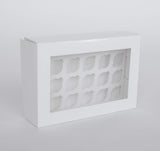 BOXXD™ CupcakeBoxes 24 Mini Cupcake Boxes with Clear Window - Gloss White