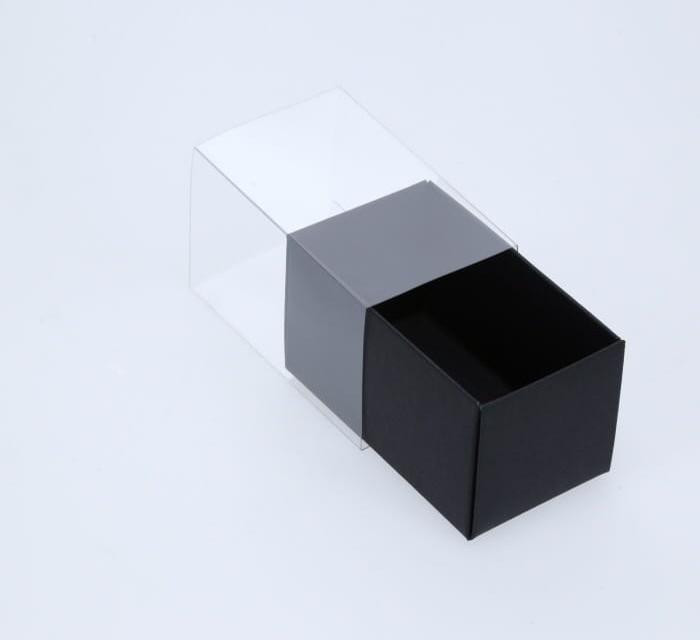 BOXXD™ MacaronBoxes 3 Macaron Dessert Box with Clear Slide Cover - Black Designer Range