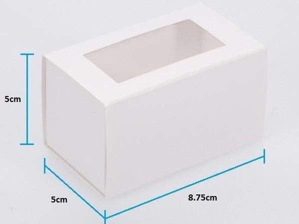 BOXXD™ MacaronBoxes 3 Macaron Dessert Box with Slide Cover & Clear Window - Gloss White