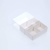 4 Chocolate Box with Clear Slide Cover - Gloss White