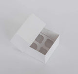 BOXXD™ CupcakeBoxes 4 Mini Cupcake Boxes with Clear Window - Gloss White