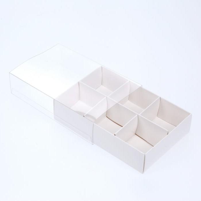 BOXXD™ ChocolateBox 6 Chocolate Box with Clear Slide Cover - Gloss White